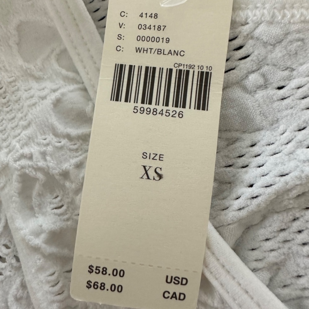 Anthropologie White Shirt new with tags Boho fitted pattern size xs